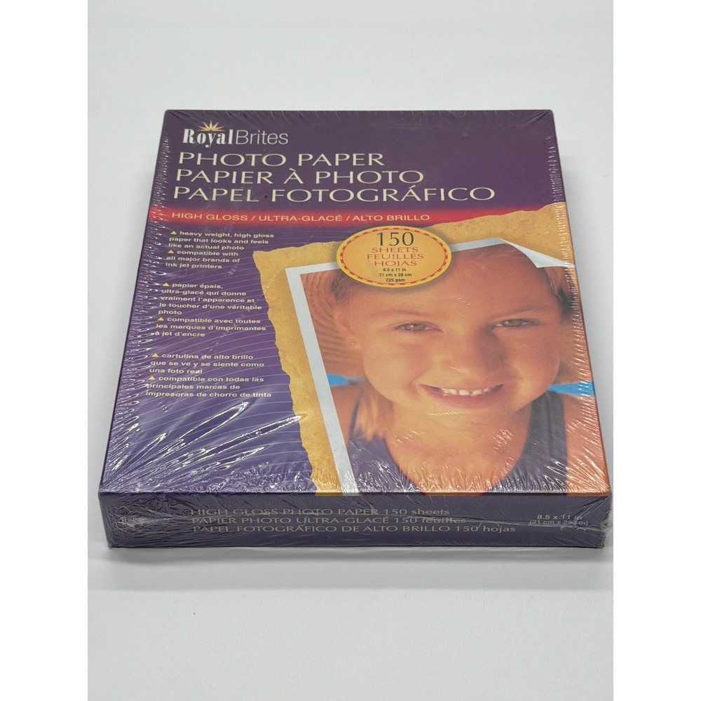 Royal Brites High Gloss Photo Paper 8.5x11 150 Sheets Inkjet 225gsm 30154 NEW